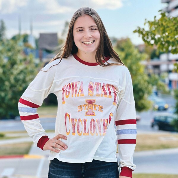 Champion® Women's I-State White Vintage Long Sleeve T-Shirt